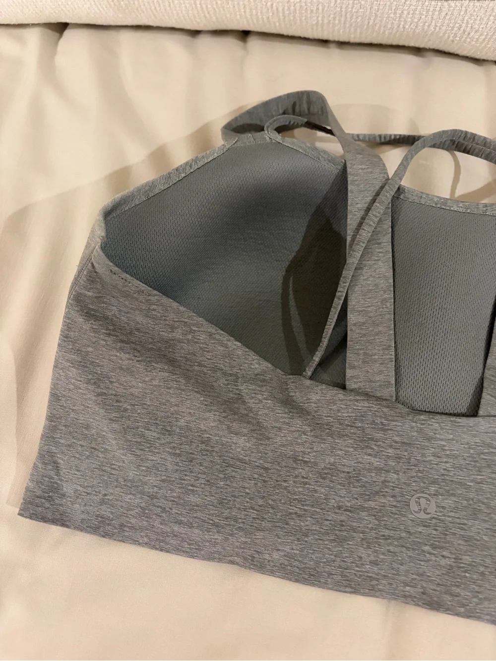 Lululemon Like a Cloud Longline Bra D/DD Cup Heathered Raceway Grey Size 14